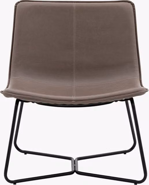 Perch & Parrow Weyburn Lounge Shell Chair in Grey Pebble and Ember with Synthetic Leather and Metal Legs