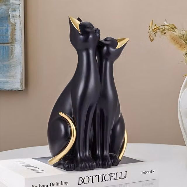 Garden Sanctuary Black Cat Tabletop Ornament