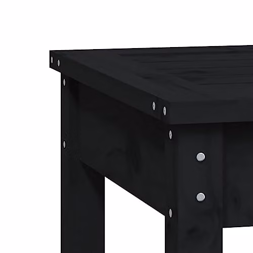 vidaXL Garden Bench in Black Solid Pine Wood, W/D/H: 80 x 45 x 44 cm – 2