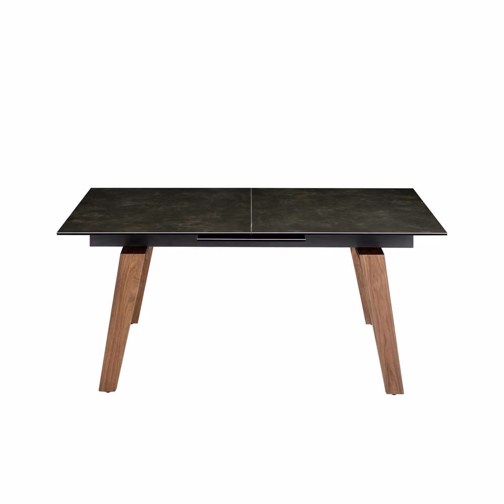 Angel Cerda Modern Rectangular Extendable Dining Table in Brown Walnut with Ceramic Marble Effect Top W/D/H: 180 x 90 x 75 cm – 2