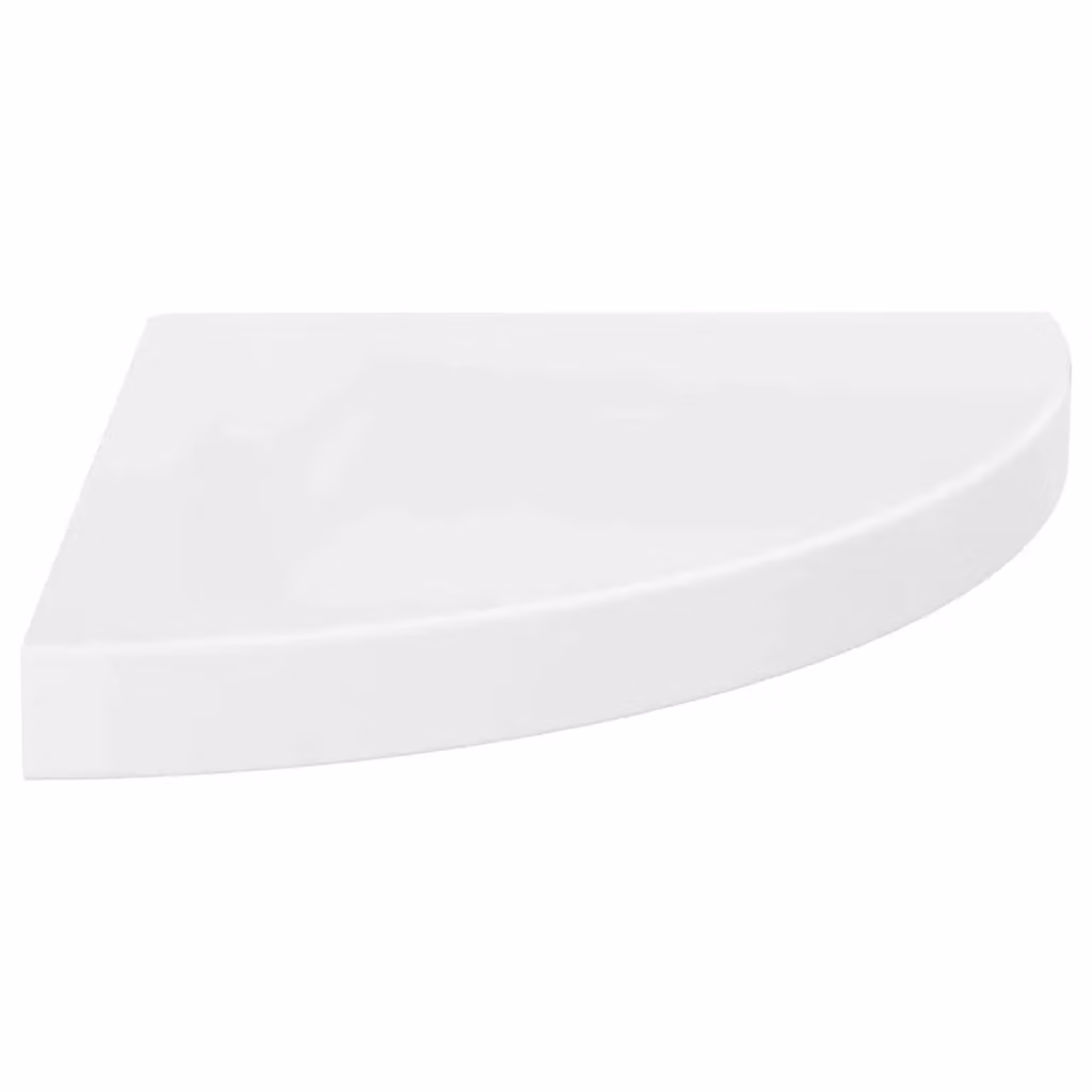 Berkfield Home Floating Corner Shelf, High Gloss White, W/D/H: 35 x 35 x 3.8 cm – 2