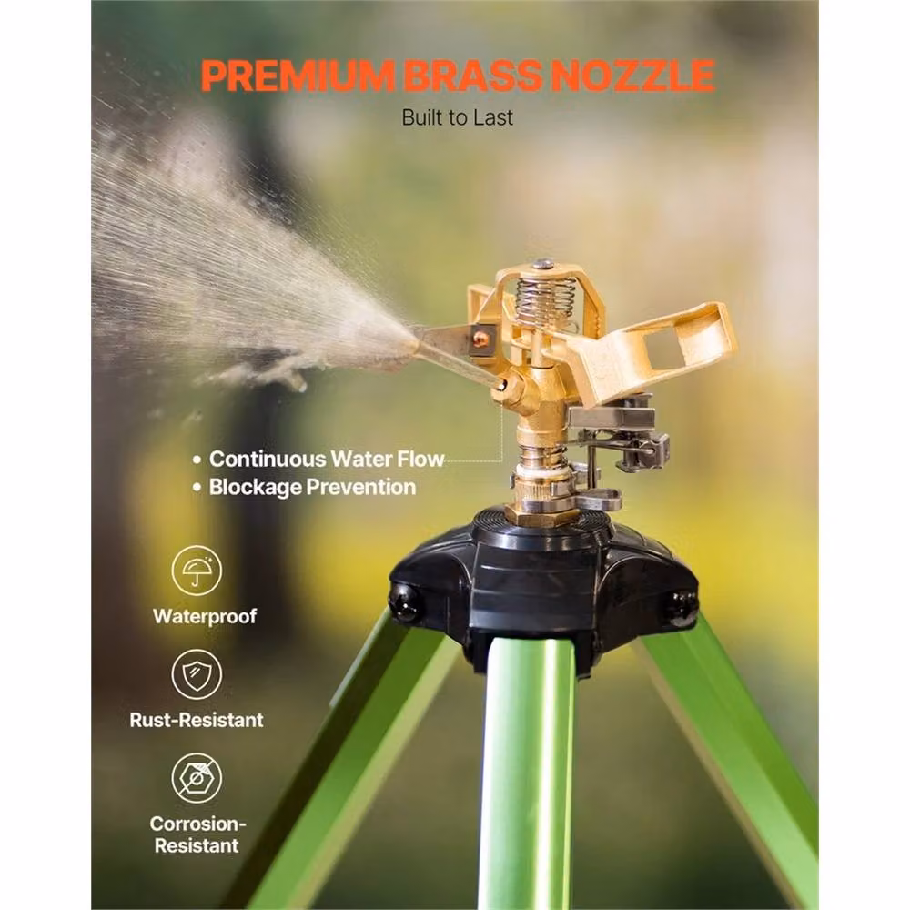 Kelvenix Heavy Duty Tripod Sprinkler 2 Pack in Green – 3