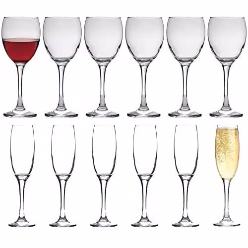 LAV Venue 12 Piece Transparent Glass Wine Glass Set – 1