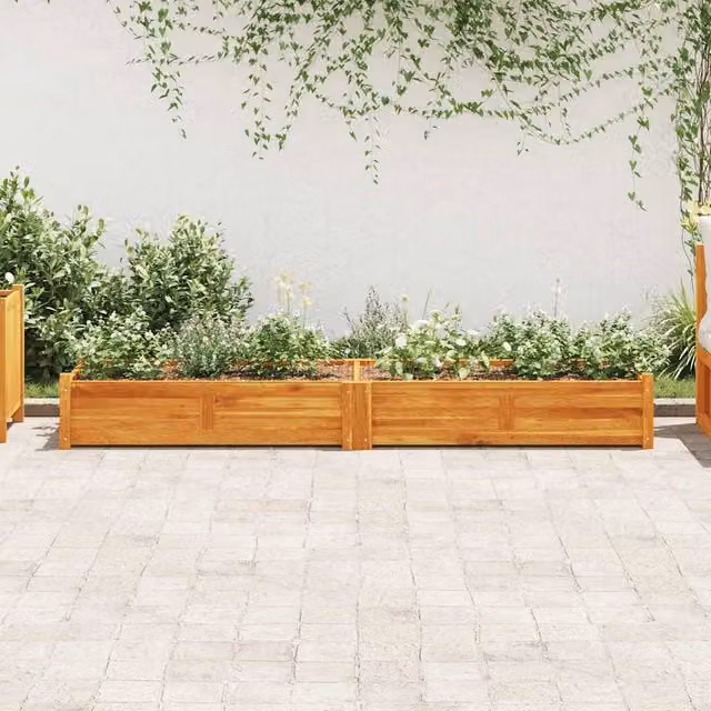 Berkfield Home Garden Acacia Wood Raised Bed in Brown, W/D/H: 200 x 50 x 25 cm – 1