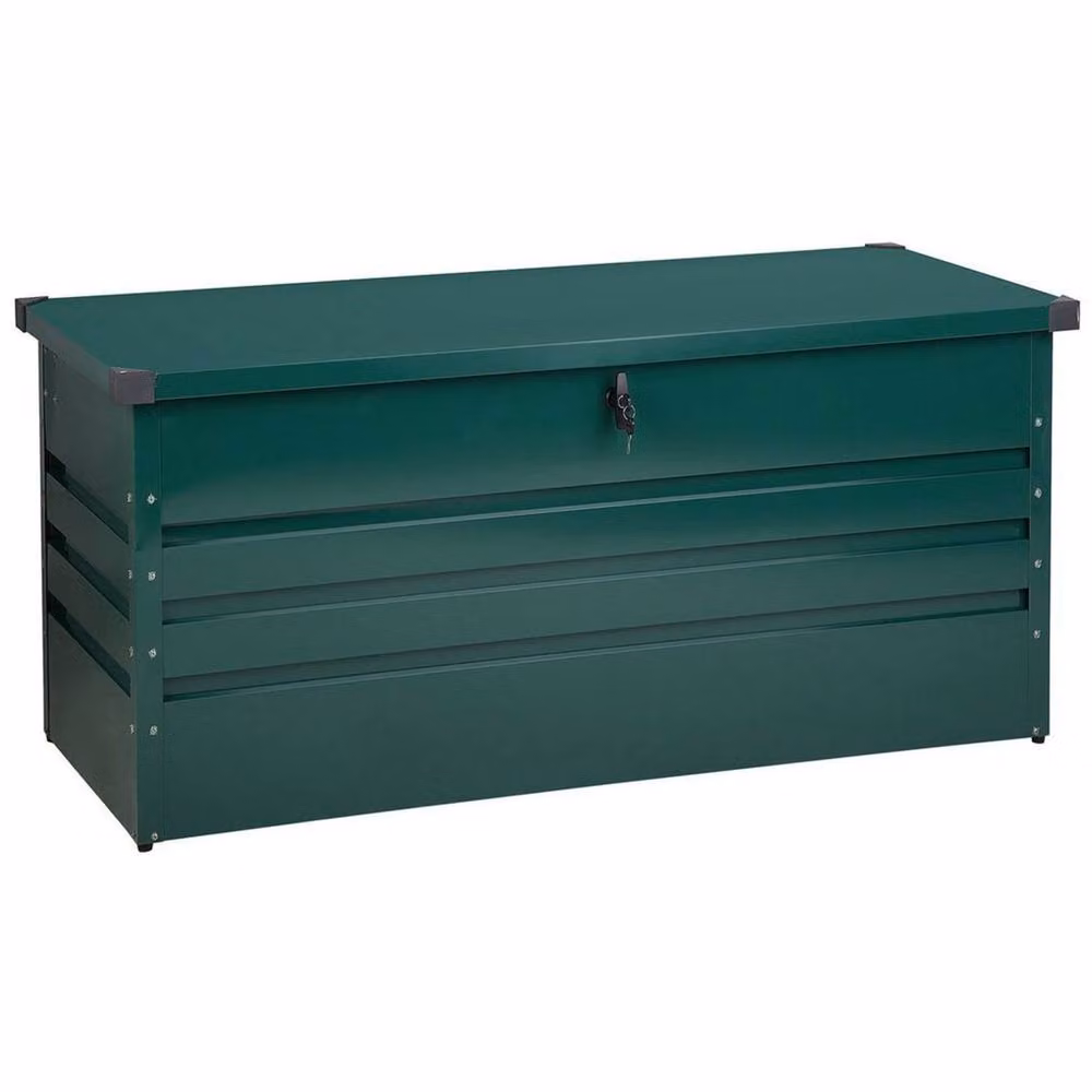 Wyld and Coco 400L Lockable Outdoor Storage Box in Green Galvanised Steel – 2