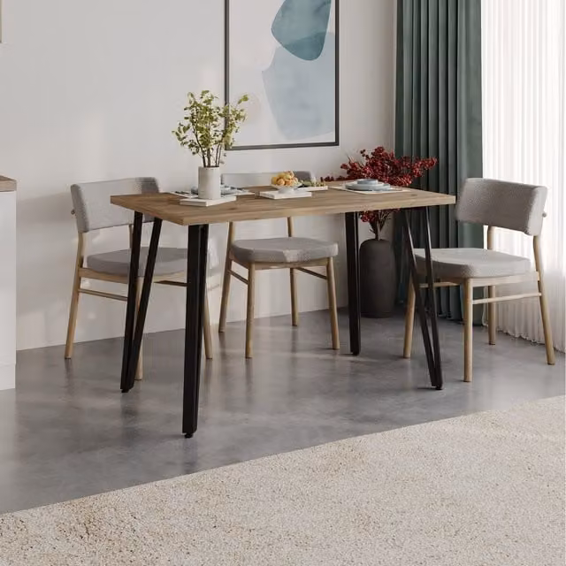 Decortie XANA Compact 4-Seater Rectangular Dining Table in Natural Oak Finish