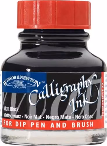 Winsor & Newton Dip Ink, Black, 30 ml