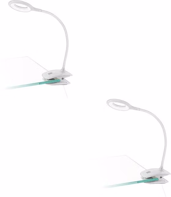 Loops 2 Pack Modern White LED Touch Table Lamps with Warm White Bulb Included – 1