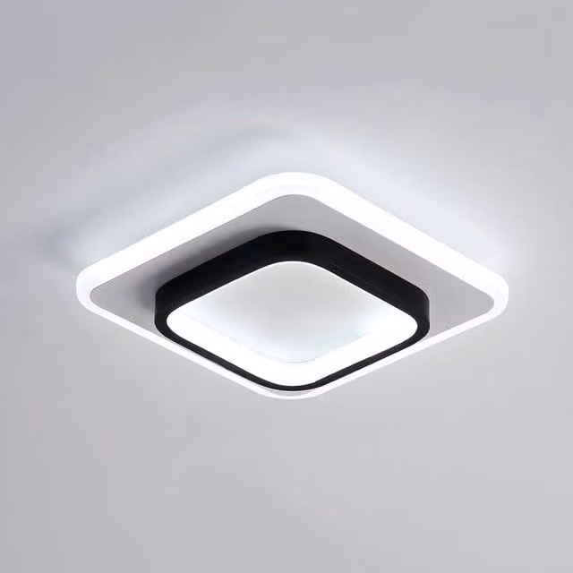 Goeco Modern Square LED Ceiling Light, 24W, 6500K Cool White, Black and White