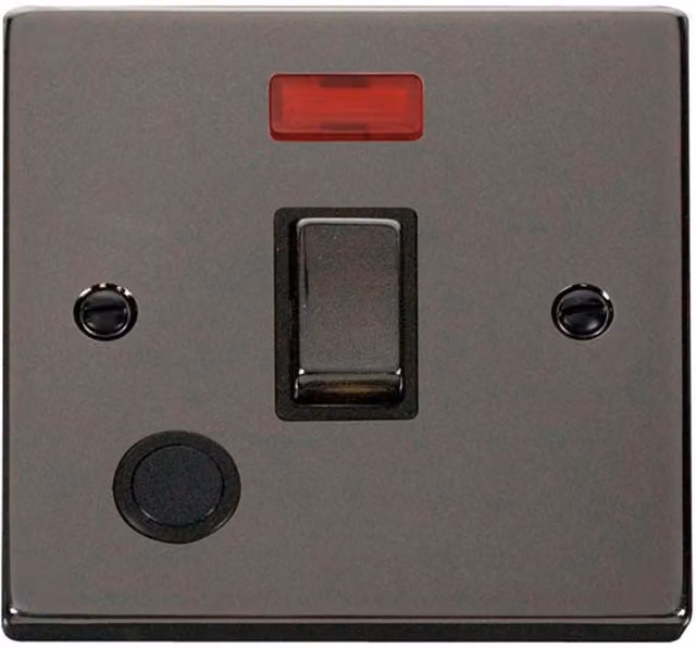 SE Home Black Nickel 1 Gang 20A Ingot DP Switch with Flex and Neon