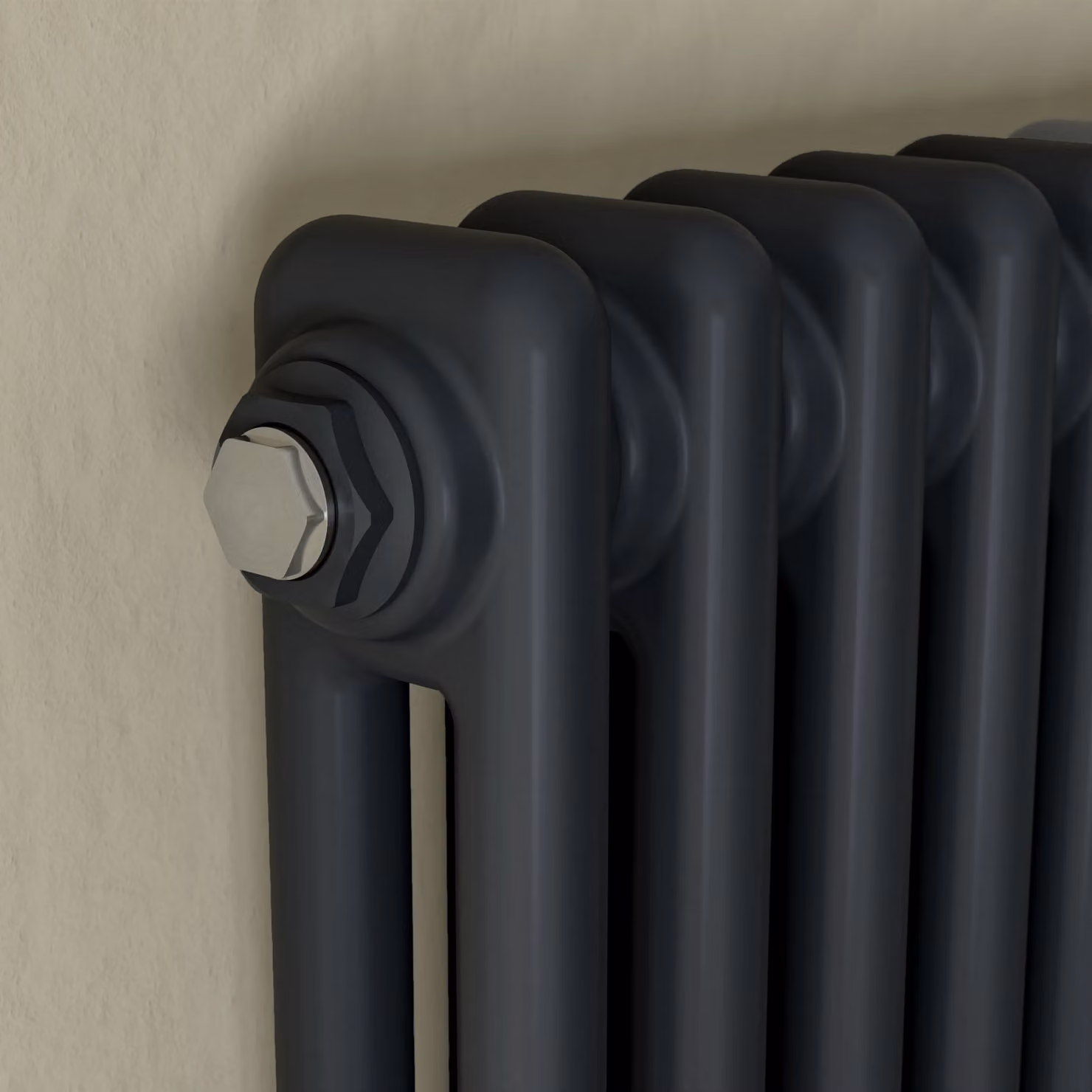 Agadon Kylo 2 Column Radiator in Dark Grey, H: 180 cm x W: 47 cm x D: 4.7 cm – 3