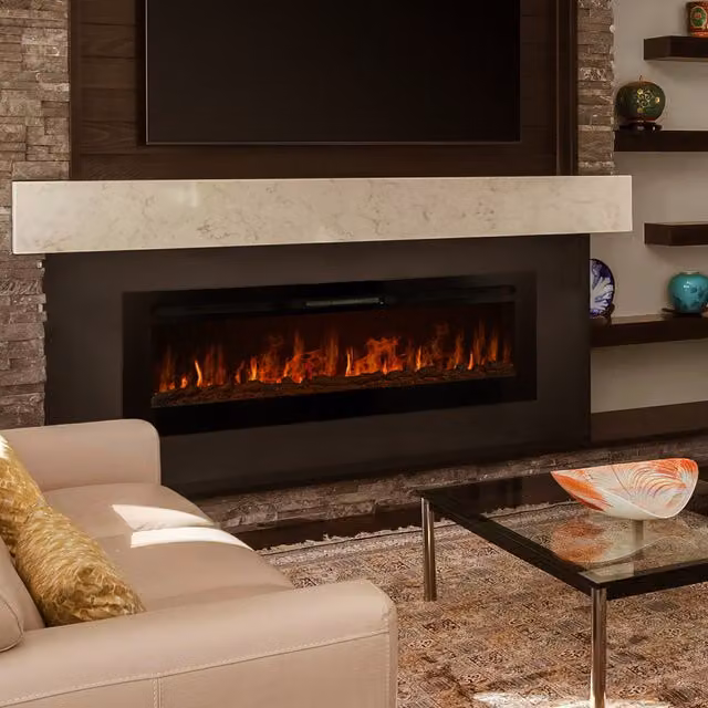 Monster Shop 50 Inch Black Electric Inset Recessed Fireplace
