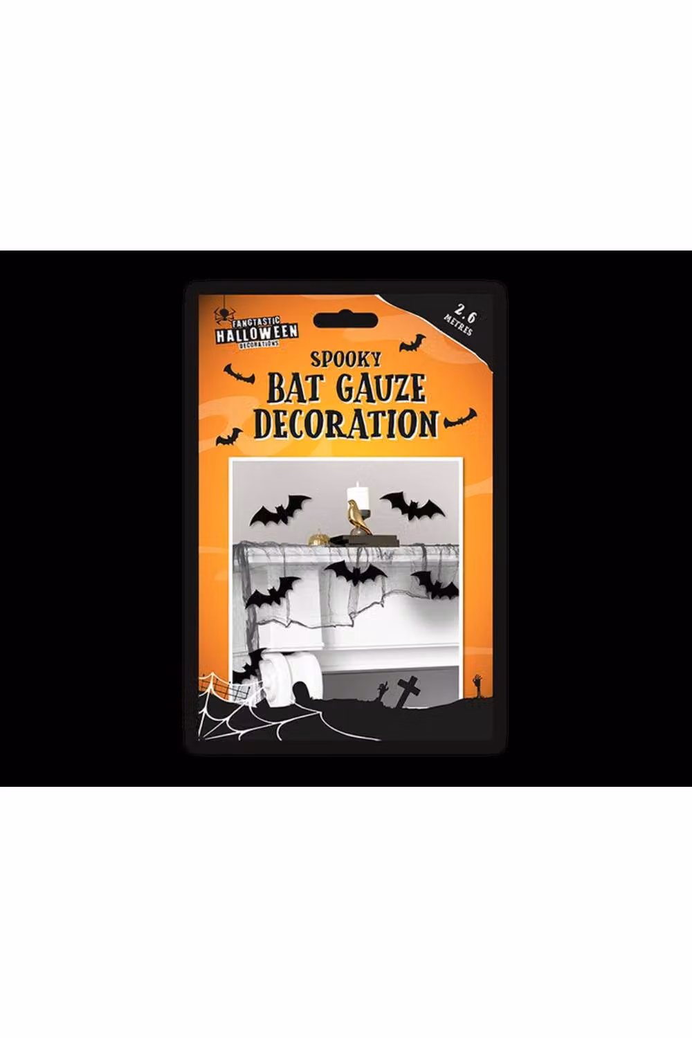 KDMD Spooky Bat Gauze Halloween Party Decorations, 6 Pack, Black – 2