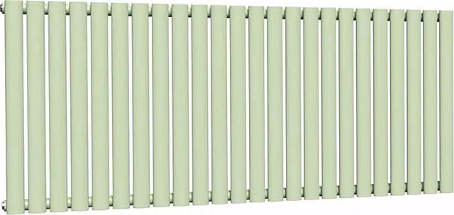 Lux Heat Oval Horizontal Coloured Steel Radiator in Green, W: 60.0 cm, H: 144.0 cm