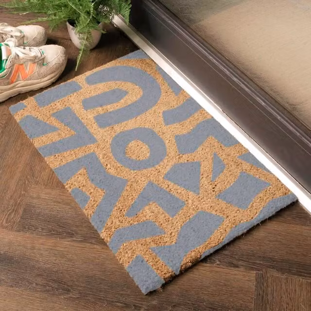 Artsy Mats Grey Graphic Coir Doormat, W/D: 40 x 60 cm