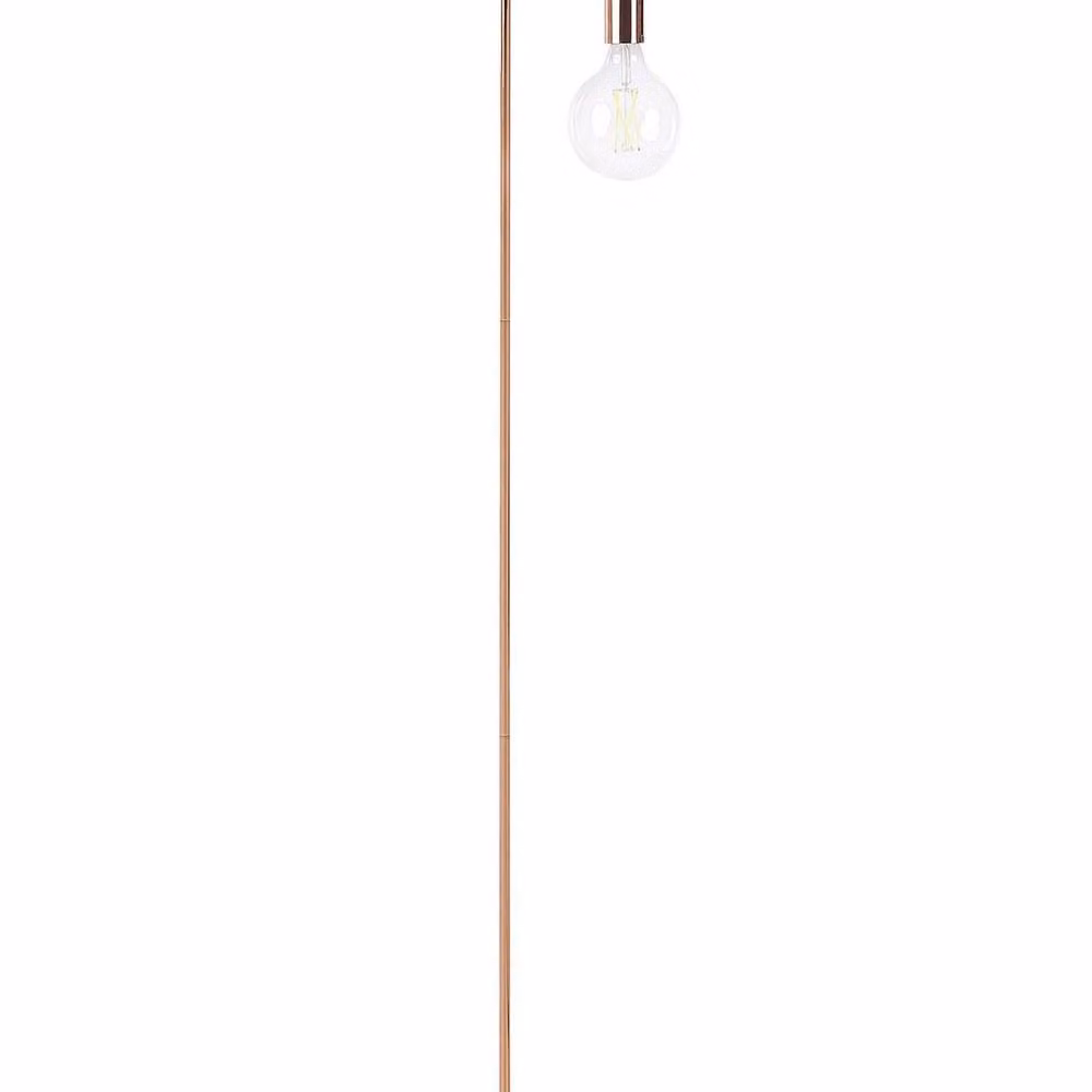 Wyld and Coco Industrial Arched Floor Lamp in Copper with Exposed Glass Bulb – 2