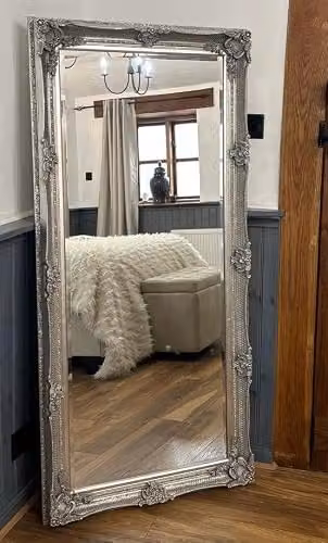 MirrorOutlet Antique Silver Ornate Rectangular Wall Mirror H 168 cm x W 78 cm – 4