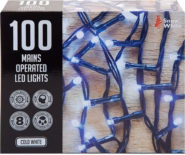 PMS VFM Cold White 100 LED Christmas Lights, 7m Multi-Function String Lights for Indoor and Outdoor Use – 1