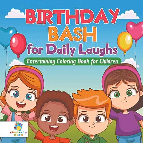 Educando Kids Birthday Bash Entertaining Colouring Book for Children, Multicolour