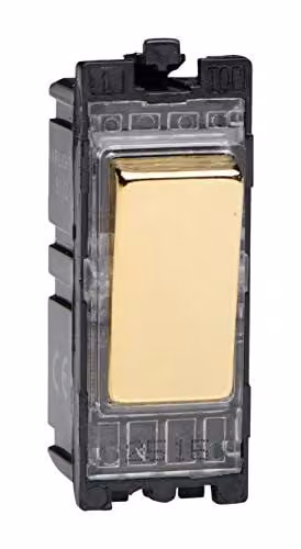 Varilight PowerGrid 10A 2-Way Switch in Yellow Brass Finish