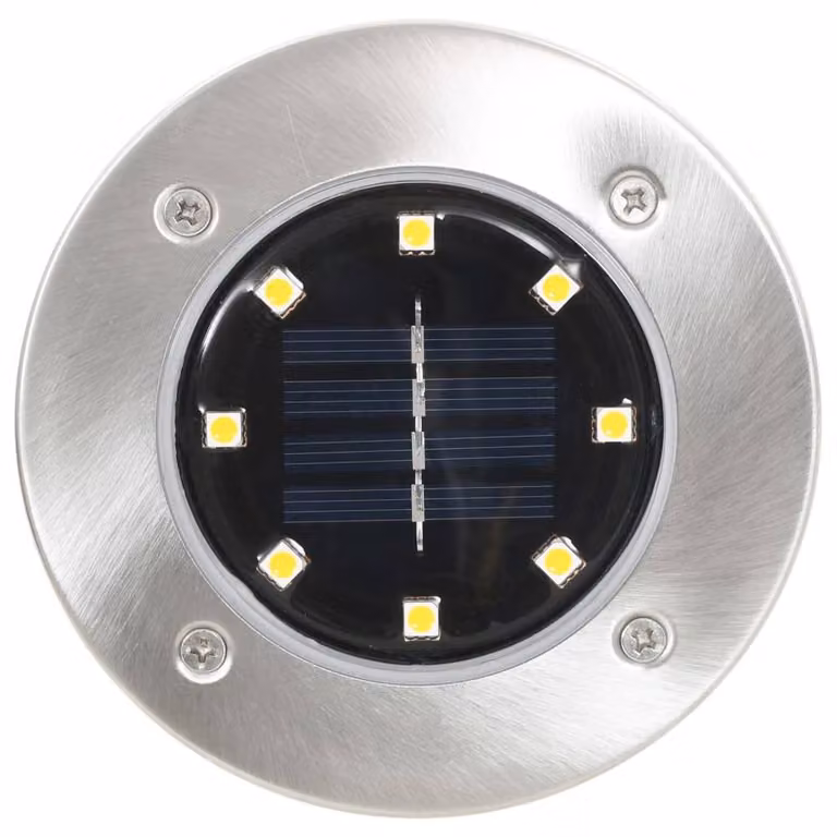 Berkfield Home Solar Ground Recessed LED Lights, 8 Piece RGB Multicolour Set in Silver