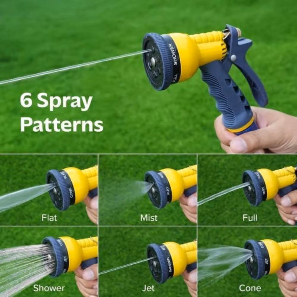 Marco Paul Multi-Pattern Plastic Garden Hose Nozzle in Yellow – 2
