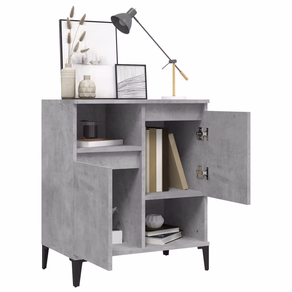 Berkfield Home Sideboard in Concrete Grey, W/D/H: 60 x 35 x 70 cm – 3