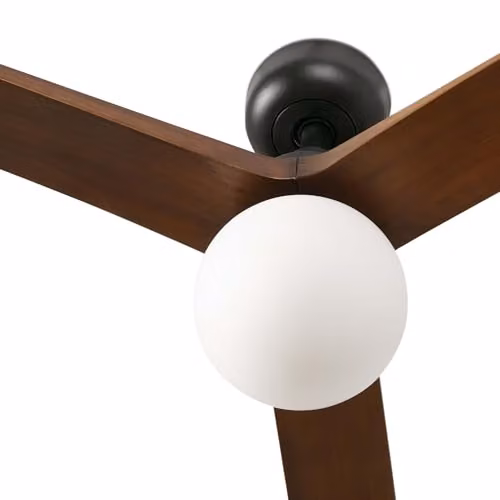 Netlighting Klim Medium Black and Walnut DC Ceiling Fan with E27 Bulb Socket and Remote Control – 3