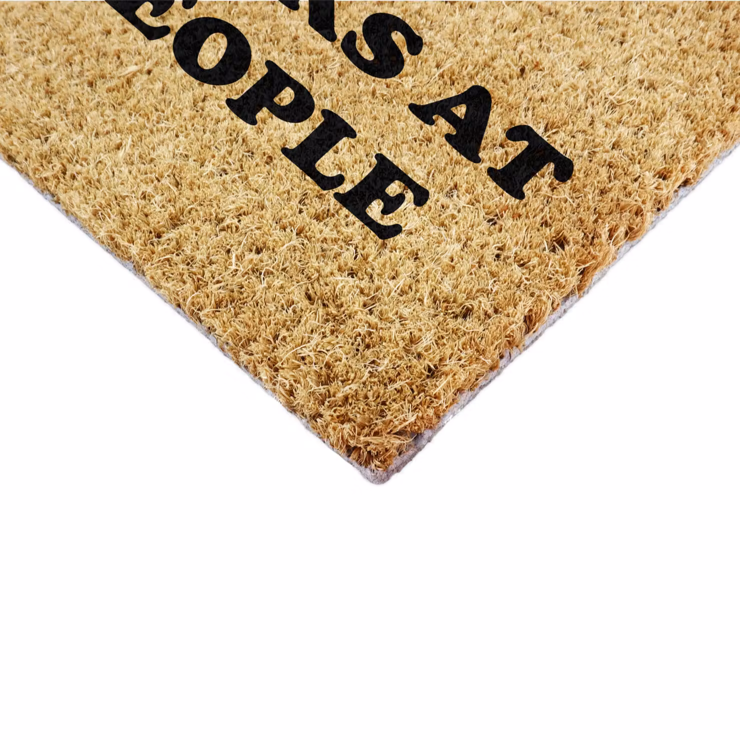 Artsy Mats Dog Barks At Ugly People Coir Doormat, Brown, W: 90 cm, D: 60 cm – 5