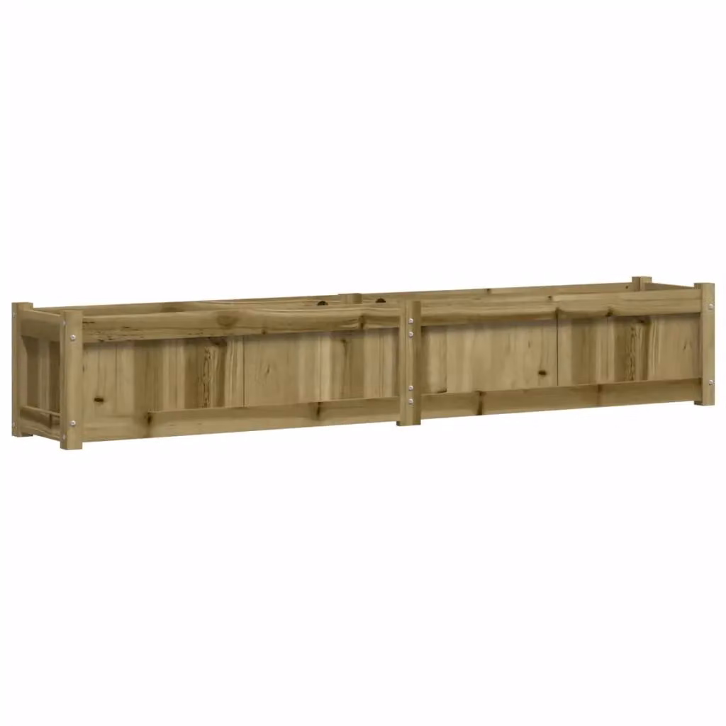 Berkfield Home Brown Impregnated Wood Pine Garden Planter W/D/H: 180 x 31 x 31 cm – 2