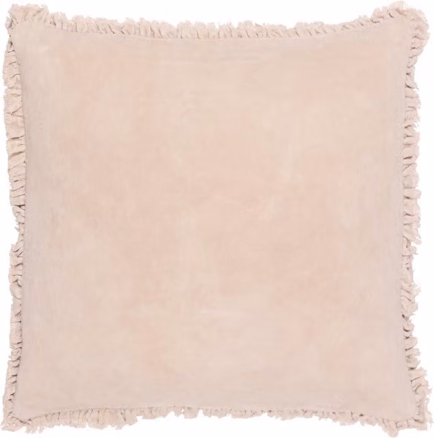 Make It A Home Bertie Cotton Velvet Cushion in Natural with Feather Filling