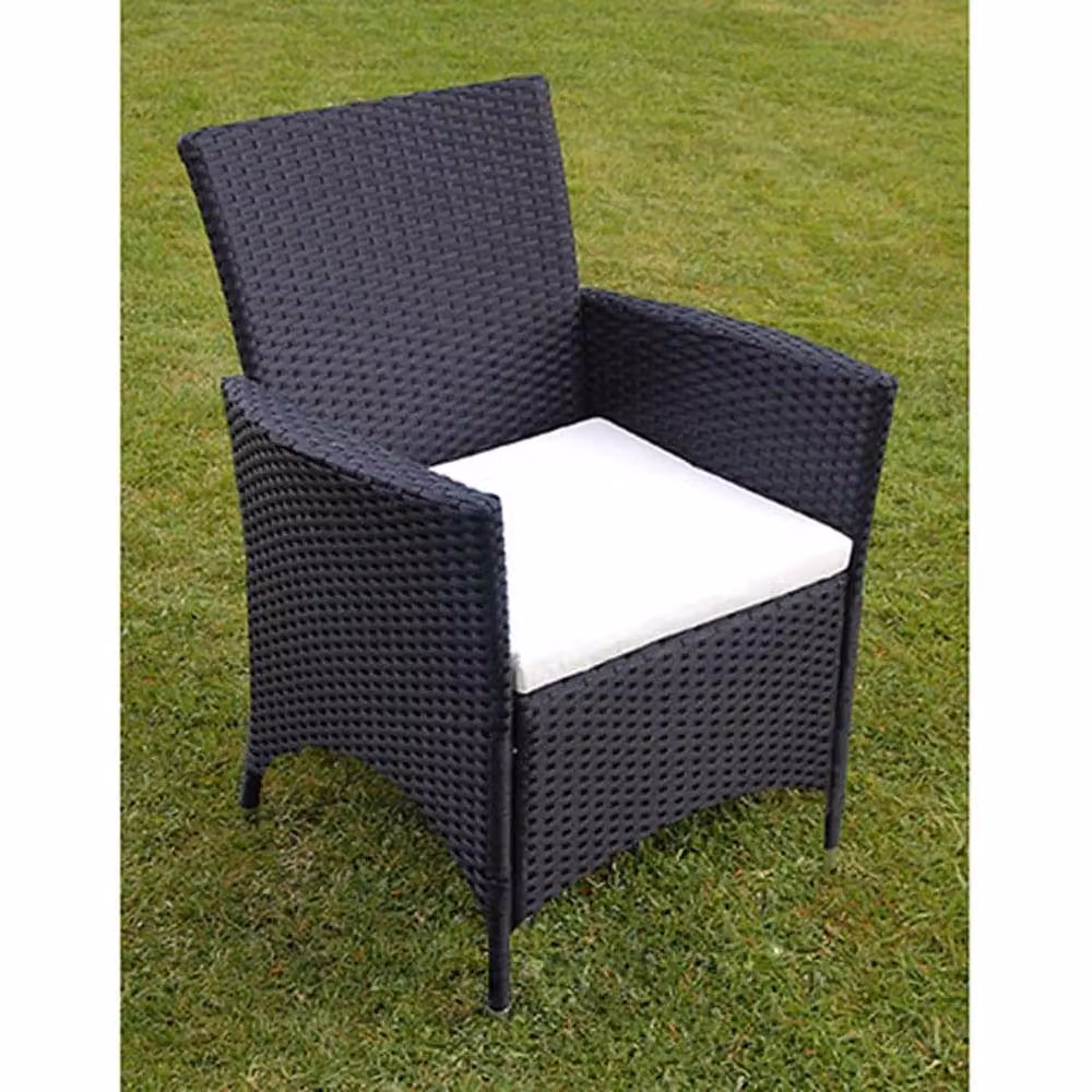 Berkfield Home 9 Piece Poly Rattan Outdoor Dining Set with Cushions in Black – 2