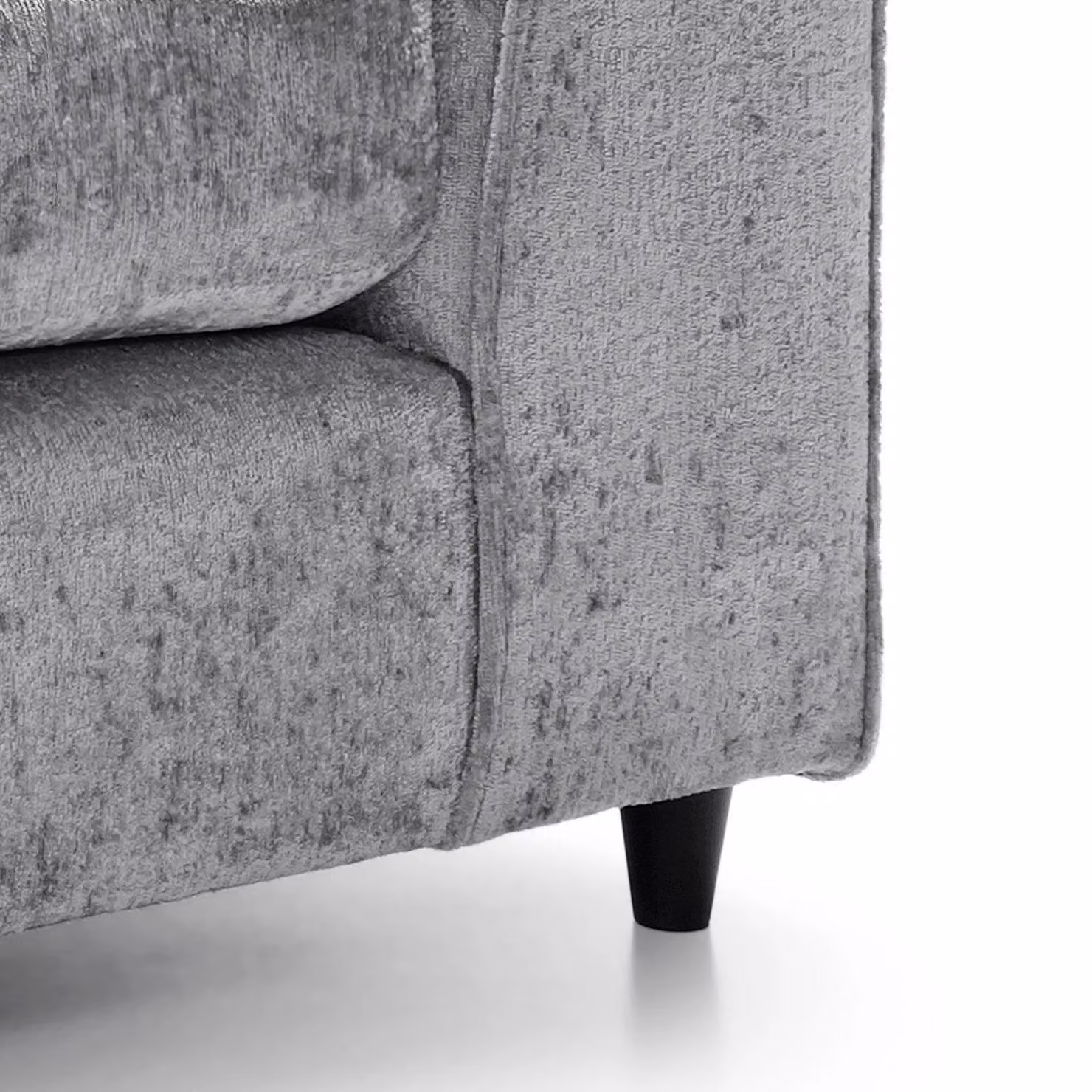 Abakus Direct Harriet Right Facing Corner Sofa in Light Grey Crushed Chenille Fabric – 3