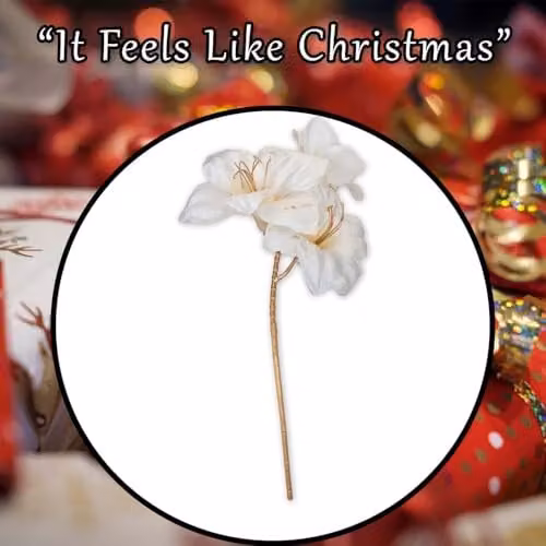 VFM e-Store Christmas Amaryllis Floral Spray Decoration in Cream/Beige, H 56 cm x W 22 cm x D 22 cm – 6