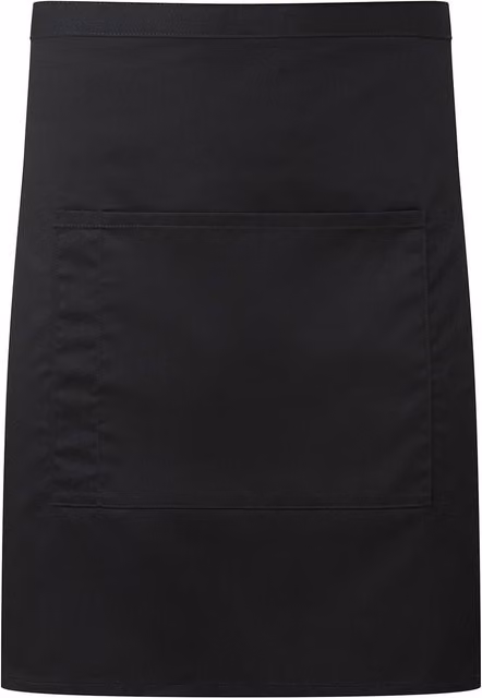 Premier Colours Front Pocket Waist Apron in Black
