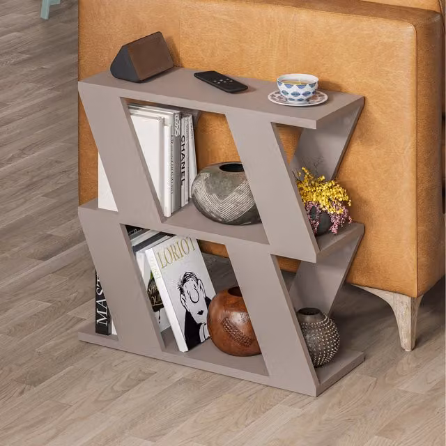 Decortie Lazena Modern 3-Tier Side Coffee Table in Grey – 1