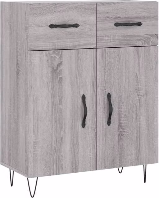 Berkfield Home Modern Grey Sideboard in Matt Engineered Wood W/D/H: 69.5 x 34 x 90 cm – 1
