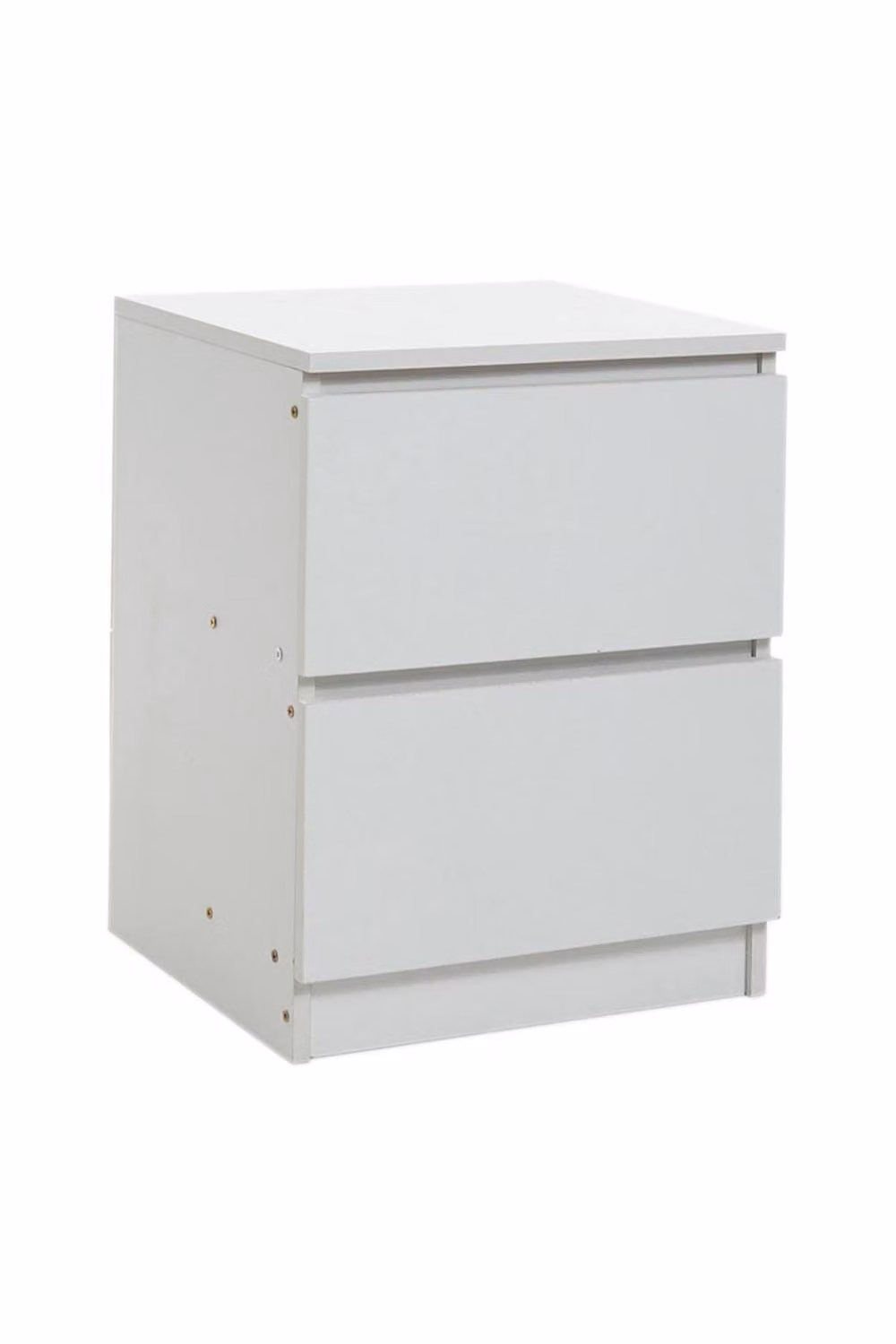 Living and Home Wooden Nightstand Bedside Table with 2 Drawers in White – 3