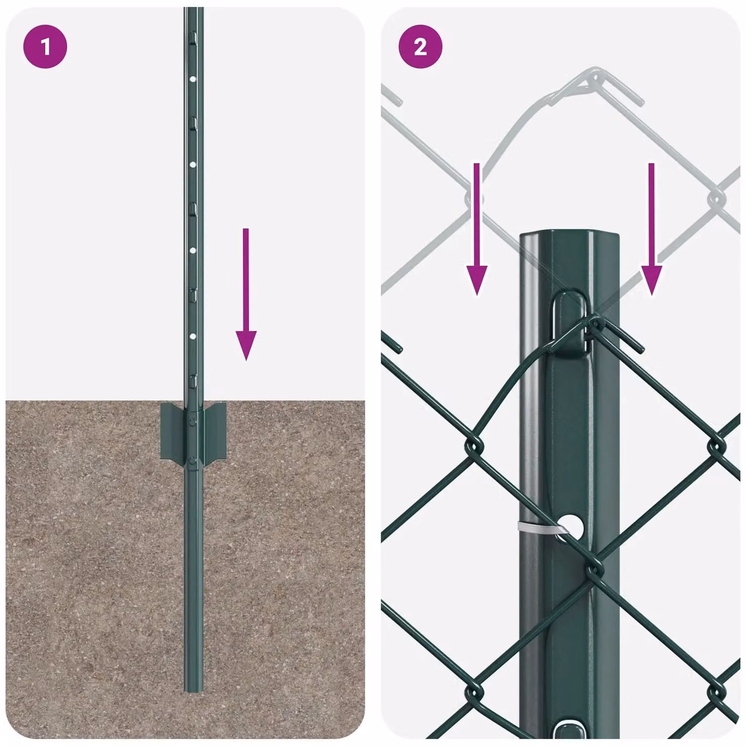 Berkfield Home Green Steel Chain Link Fence with 22 U-Profile Posts, 0.8 x 25 m – 4