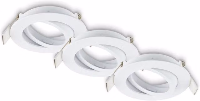 Briloner Set of 3 White Adjustable Recessed LED Downlights with GU10 Socket, W/D/H: 8 x 8 x 2.2 cm