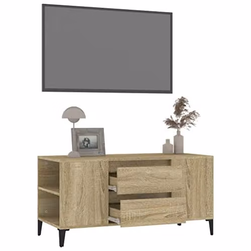 vidaXL TV Cabinet in Brown MDF, W/D/H: 102 x 44.5 x 50 cm – 3
