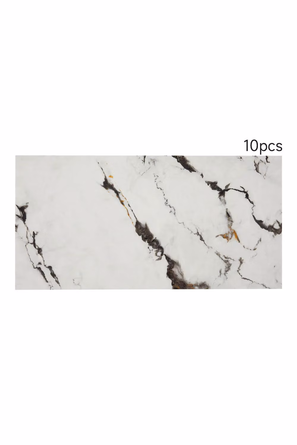 Living and Home 10-Piece Black and White Streamline Marble Effect Self-Adhesive PVC Wall Stickers – 2