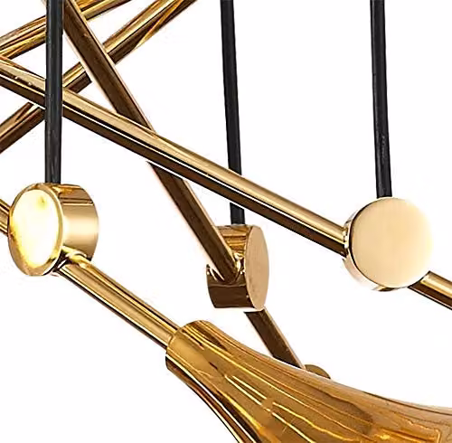 Netlighting Jazz 6 Light Cluster Pendant Lamp in Gold and Black with E27 Sockets – 3