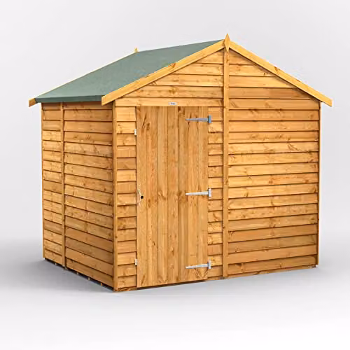 Powersheds Premium Apex Garden Overlap Wooden Shed in Natural Brown, W: 258 cm, D: 239.1 cm, H: 195 cm – 1