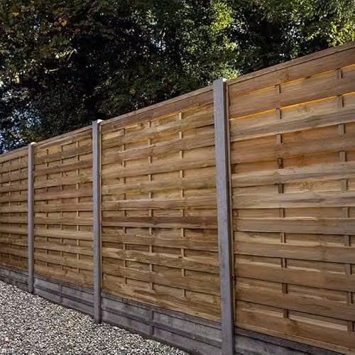 Forest Garden Impregnated Brown Wood Decorative Fence Board Pack of 5, W/H: 180 x 180 cm – 3