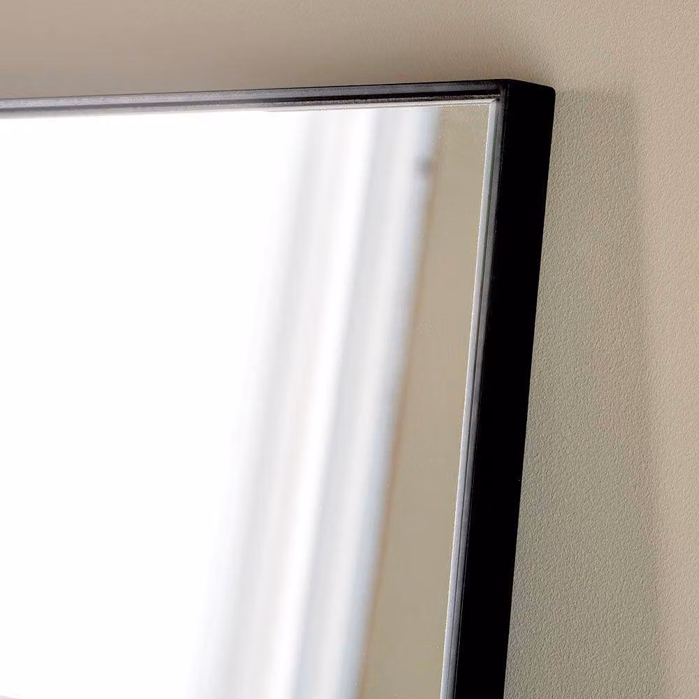 Yearn Mirrors Large Full Length Minimalist Rectangular Hanging Mirror in Black, W: 110 cm, H: 180 cm – 3