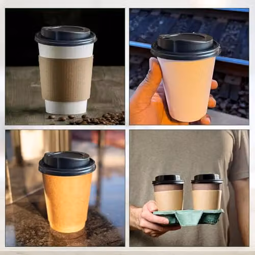 ECONX Black Ripple Disposable Coffee Cup Lids, 8oz (80mm) – 5