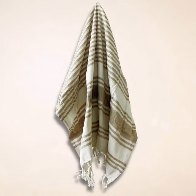 Serenityy Hamman Spa Cotton Bath Sheet, Sand, W: 90 cm, L: 170 cm