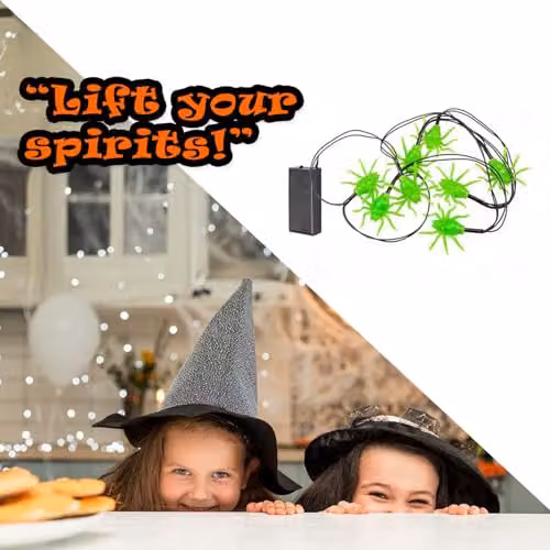 VFM e-Store Halloween LED Spider Lights, Set of 8, Green – 6