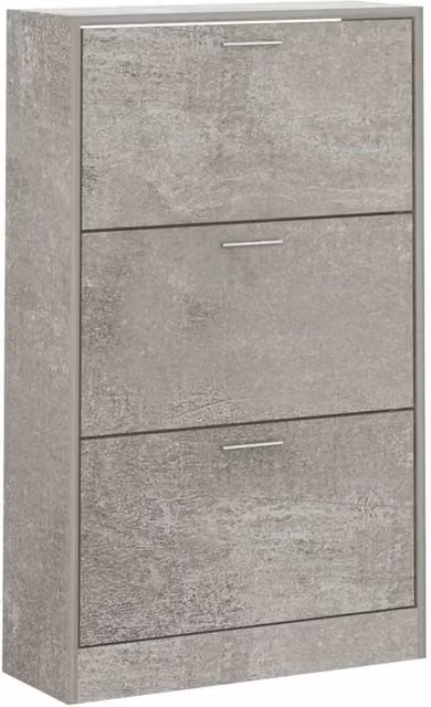 Berkfield Home Modern Shoe Cabinet in Concrete Grey, W/D/H: 63 x 24 x 103 cm – 1